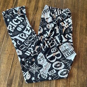Halloween Themed Black and White Leggings